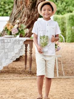 Vêtement de cérémonie bébé et enfant-Garçon-Short-Bermuda garçon en coton/lin