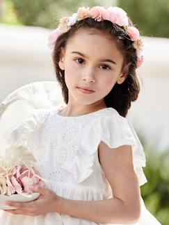 Mode et chaussures enfant-Fille-Accessoires-Elastiques, barrettes et bandeau-Couronne de fleurs roses fille