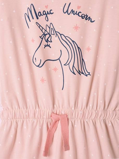 Chemise de nuit fille licorne rose pâle 