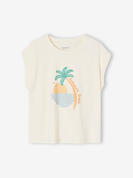 Mädchen T-Shirt, Sommer-Print ecru 