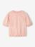 Tee-shirt blouse brodé fille rose pâle 