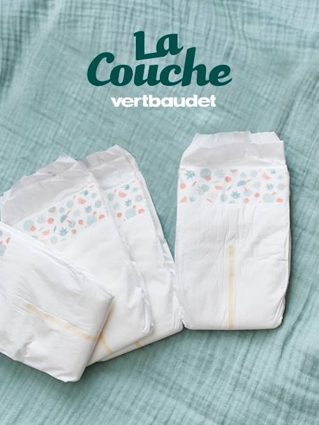 Box de 6 paquets de 35 couches T2 (de 3 à 6 kg) T2 VERTBAUDET blanc 