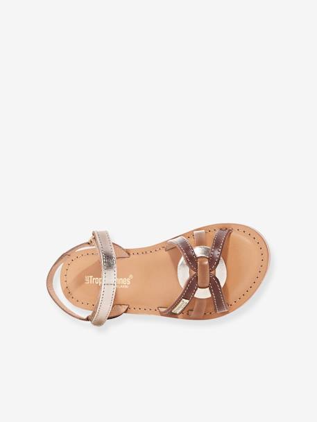 Sandales cuir enfant Badalia LES TROPEZIENNES® PAR M. BELARBI beige imprimé 