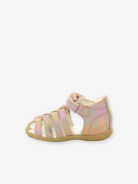 Sandales cuir enfant Bigkro KICKERS® caramel+rose 