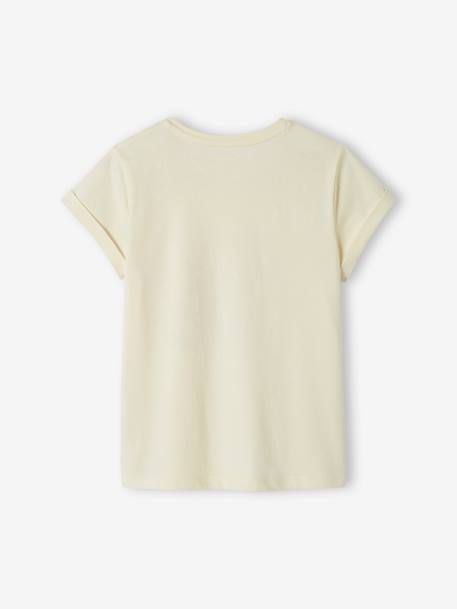 Mädchen T-Shirt, Glanz-Schriftzug ecru 