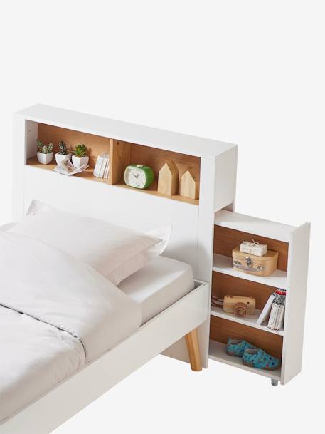 Tête de lit avec rangement coulissable blanc 