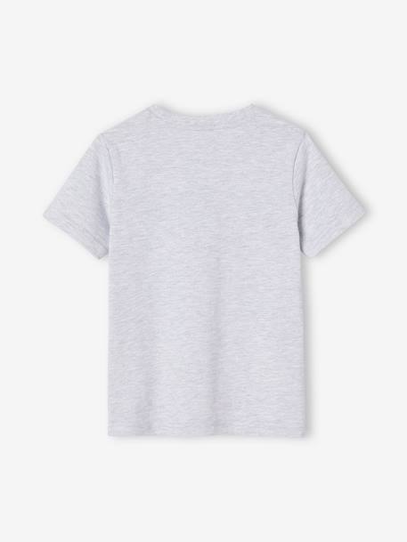 Jungen T-Shirt, Tierprint grau meliert+nachtblau 