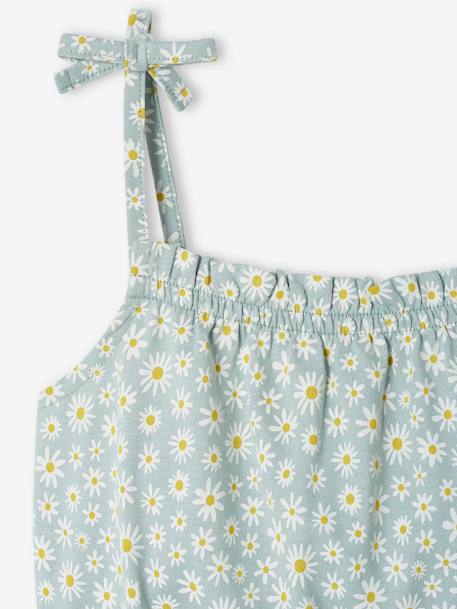 Combi-short à volants fille beige imprimé+bleu grisé+noir imprimé 