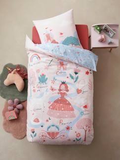 Kinderbettwäsche-Set: Bettdeckenbezug + Kopfkissenbezug ABC Prinzess