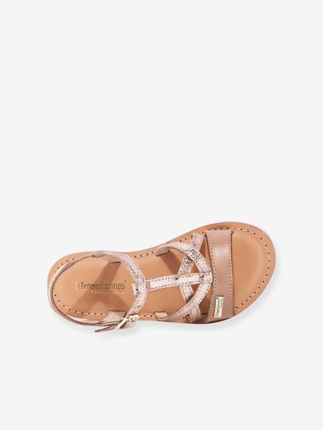 Sandales cuir enfant Biron LES TROPEZIENNES® PAR M. BELARBI beige imprimé 