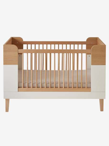 Lit bébé transformable MOKA blanc/bois 