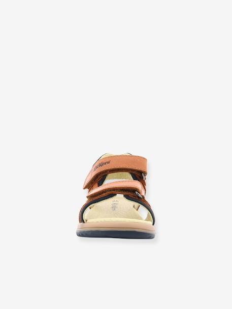 Sandales cuir garçon Platino Planet KICKERS® CAMEL+marine 