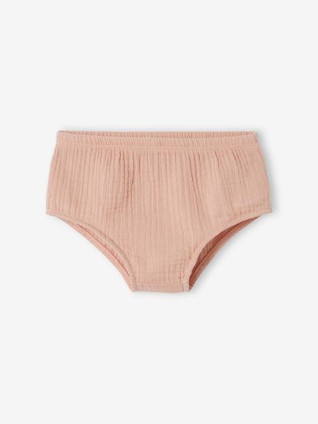 Mädchen Baby Slip für Kleider pudrig rosa+wollweiß 