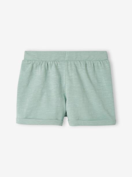 Lot de 2 shorts en jersey fille vert d'eau 