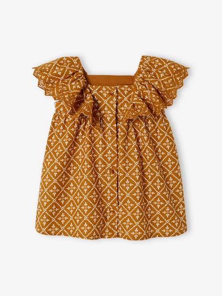 Robe bébé à volants caramel 