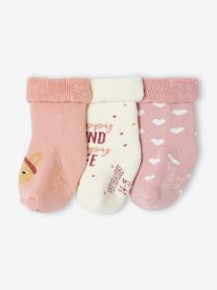 3er-Pack Mädchen Baby Socken, Hasen/Herzen