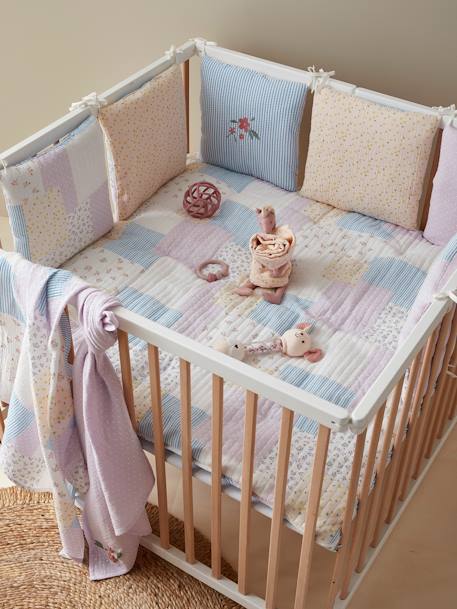 Baby Bettumrandung/Laufgitter-Polster „Sommerhaus“ Oeko-Tex mehrfarbig 