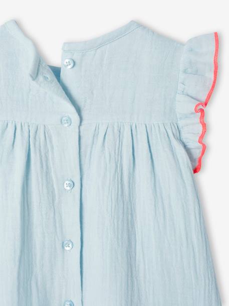Mädchen Baby Kleid & Haarband himmelblau 