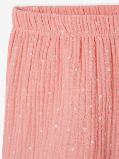 Pyjashort fille flamant rose en gaze pur coton rose 