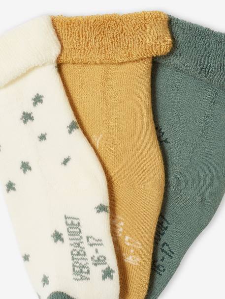 3er-Pack Baby Socken, Sterne/Wolke/Sonne vert sauge 