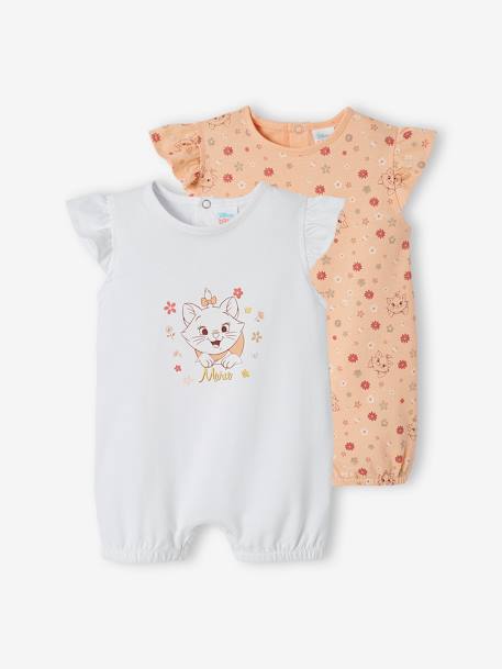 2er-Pack Mädchen Baby Kurzoveralls Disney ARISTOCATS MARIE pfirsich 