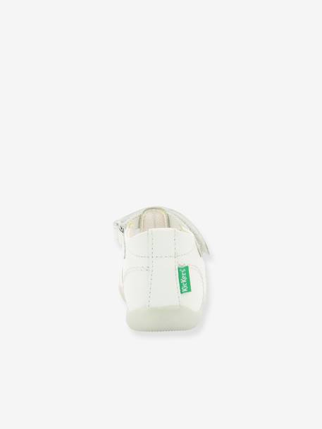 Sandales cuir bébé Bigflo-2 Iconique Biboo KICKERS® blanc+rose 