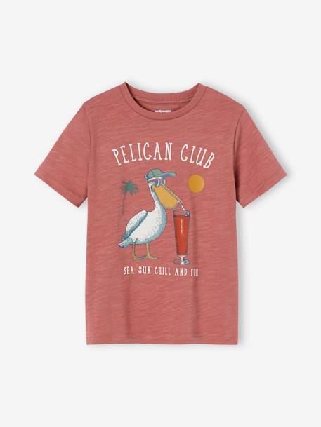 Jungen T-Shirt, Tierprint ecru+terracotta+weiß 