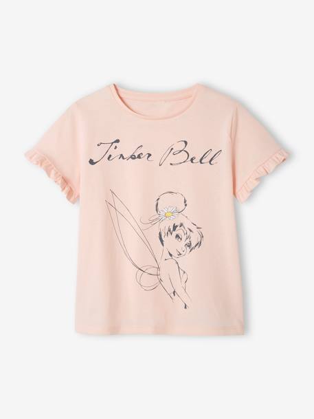 T-shirt fille manches courtes volantées Disney® Fée Clochette ROSE CLAIR UNI 