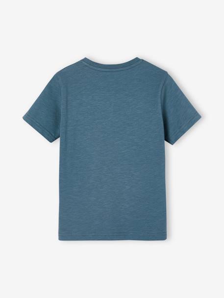 Jungen-T-Shirt, uni aubergine+BLAU+GRAUGRÜN+hellgelb+mango+weiß 