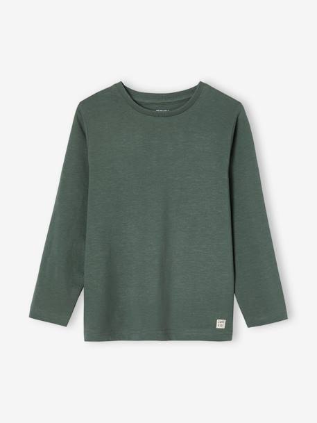 T-shirt couleur Basics personnalisable garçon manches longues BLEU+bois de rose+ECRU+marine+vert grisé 