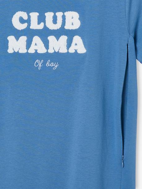 T-shirt de grossesse et d'allaitement Bleu+Gris anthracite+Rose 
