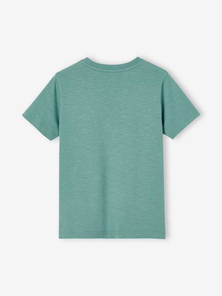 Jungen-T-Shirt, uni aubergine+BLAU+GRAUGRÜN+hellgelb+mango+weiß 