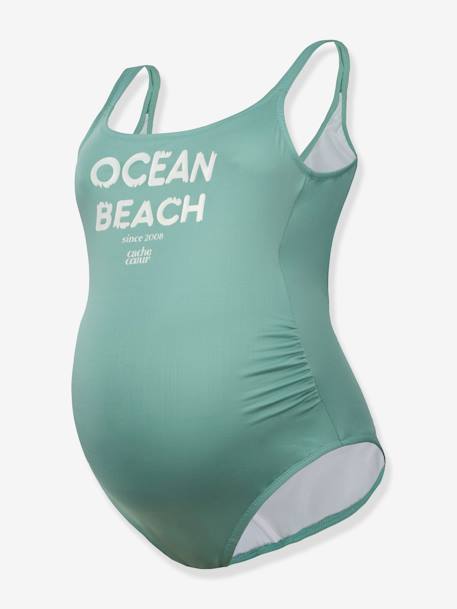 Umstands-Badeanzug „Ocean Beach“ CACHE COEUR grün+weiss 