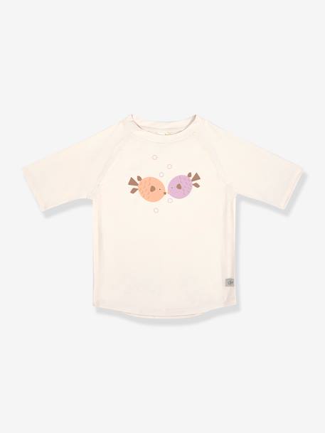 Baby Badeshirt mit kurzen Ärmeln LÄSSIG ecru+weiss 