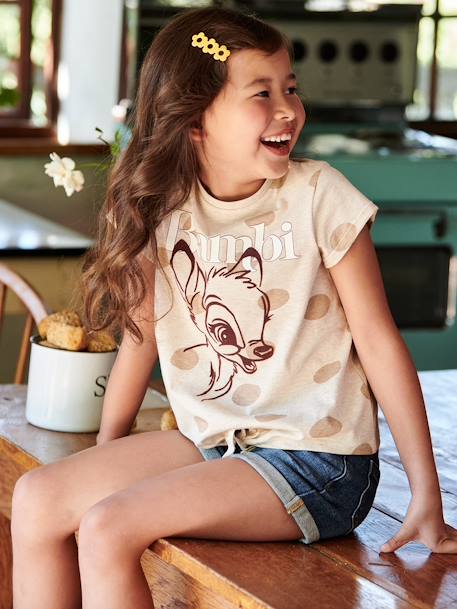 T-shirt fille manches courtes Disney® Bambi beige chiné 