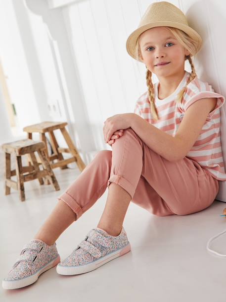 Kinder Stoff-Sneakers mit Klett rosa 