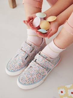 Chaussures-Chaussures fille 23-38-Baskets scratchées en toile enfant