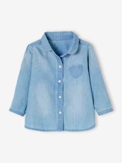 Baby-Mädchen Baby Jeansbluse Oeko-Tex, personalisierbar