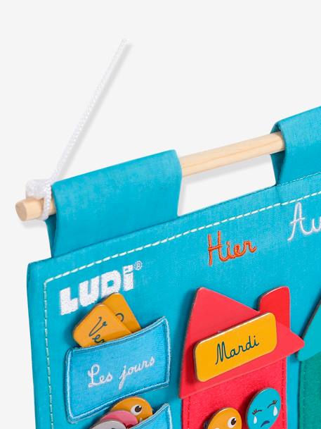 Kinder Lerntafel aus Stoff LUDI, Wochentage & Wetter blau 