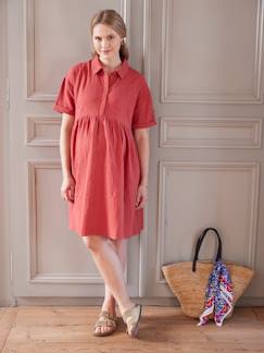 Umstandsmode-Stillmode-Kollektion-Hemdblusenkleid für Schwangerschaft und Stillzeit