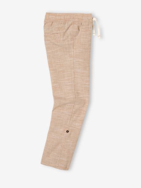 Jungen 3/4-Hose, Beinlänge verstellbar beige meliert+HELLBLAU 