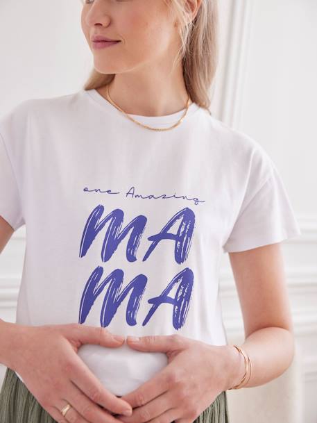 T-shirt de grossesse à message écru 