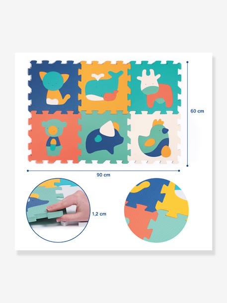 6-teilige Baby Schaumstoff-Puzzlematte mit Tieren LUDI mehrfarbig 