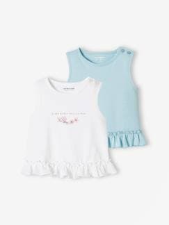 Bébé-Lot de 2 Tee-shirts bébé à volants