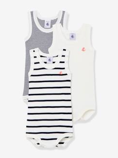 Bébé-Body-Lot de 3 bodies sans manches en coton bio