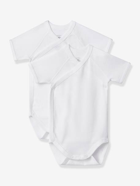 Lot de 2 bodies naissance manches courtes PETIT BATEAU blanc 