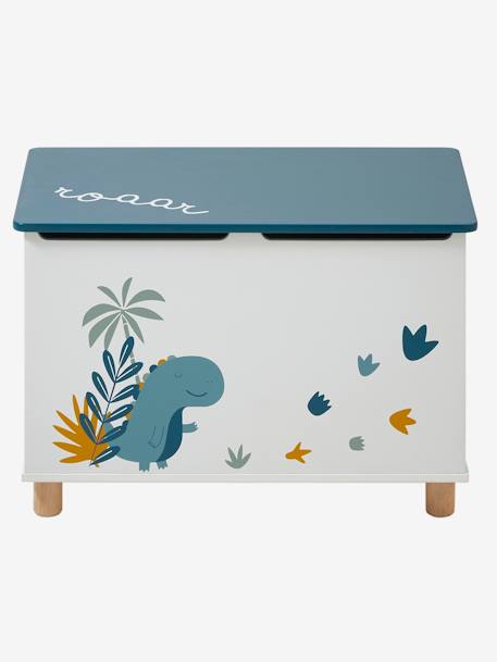 Coffre à jouets Dinosaure blanc imprimé 