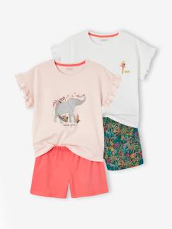 Praktische Sets-Mädchen-Pyjama, Overall-2er-Pack kurze Mädchen Schlafanzüge
