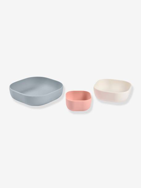 3er-Set Schalen aus Silikon BEABA grau/beige/rosa+mehrfarbig 