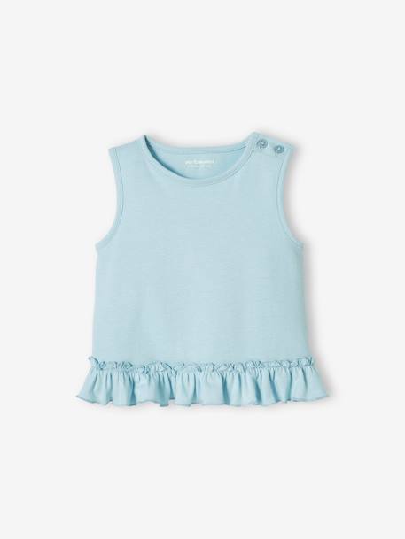 Lot de 2 Tee-shirts bébé à volants bleu ciel 